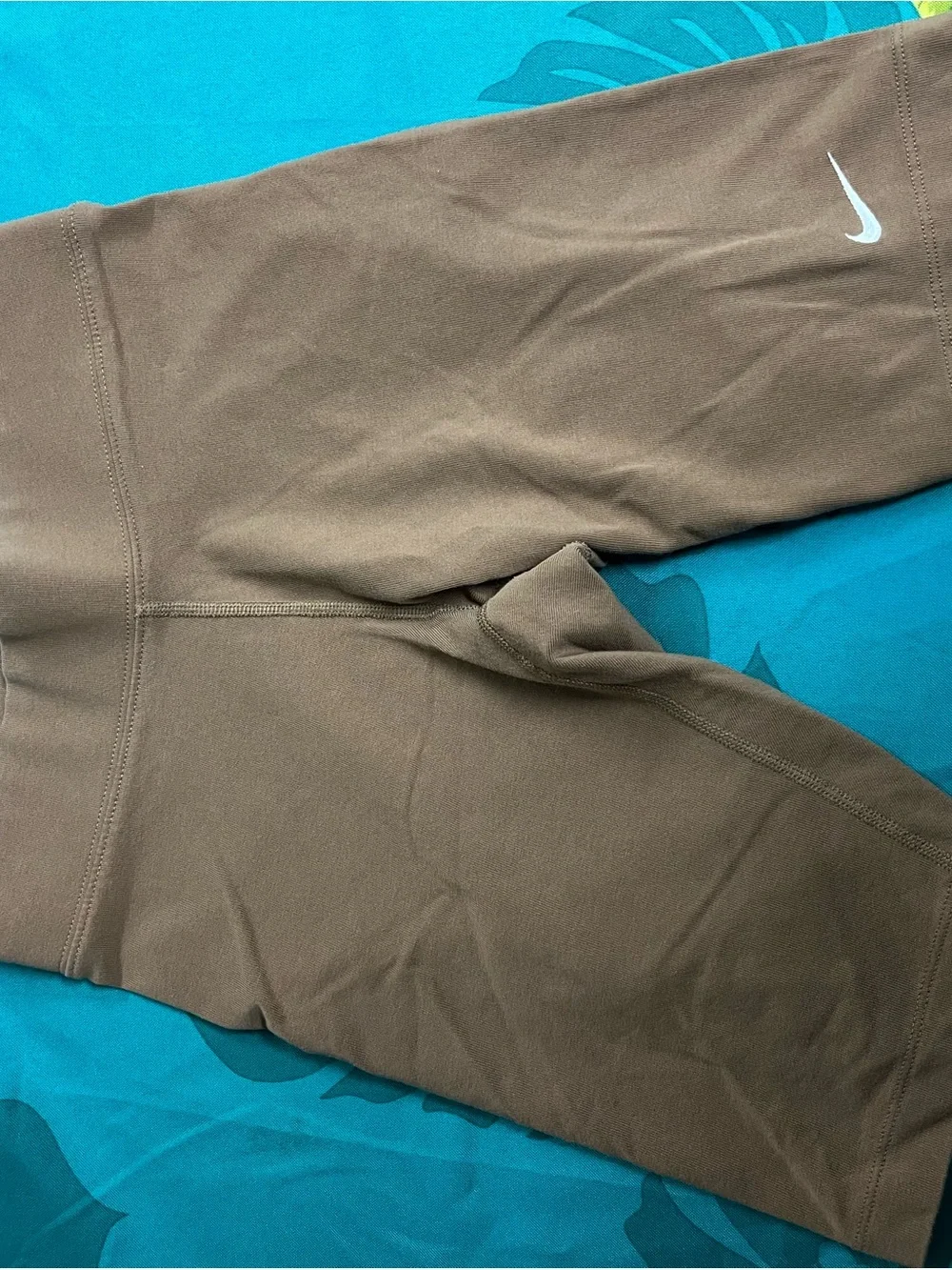 Nike women’s Tan Joggers with White Swoosh